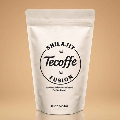 Tecoffe Fusion Shilajit coffee blend is rich in minerals made with premium roasted coffee, coconut oil and Matcha green tea powder. Available in a medium roast french press grind or a dark roast espresso grind. Shilajit is an Ancient substance found in the high mountain ranges that is generally rich in fulvic acid and trace minerals.