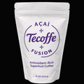 Tecoffe Fusion Acai berry coffee packaging with purple text on a white background
