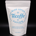 Tecoffe Fusion Blue Lotus packaging with dark background